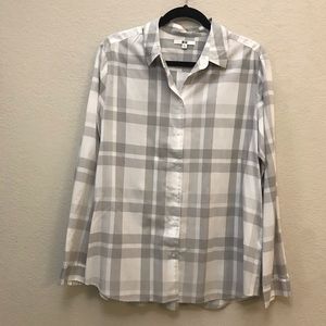 UNIQLO Gray Plaid Button Down